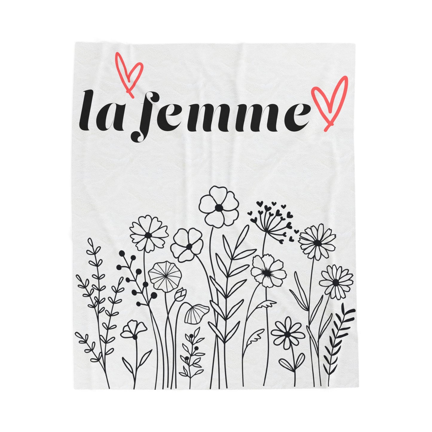 Floral La Femme Velveteen Plush Blanket - Cozy Home Decor