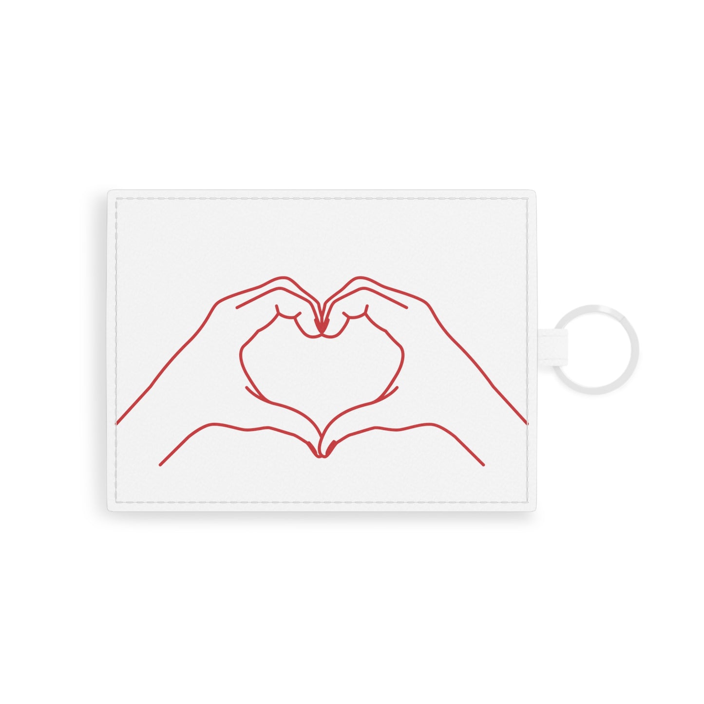 Stylish Saffiano Leather Card Holder - Heart Hands Design