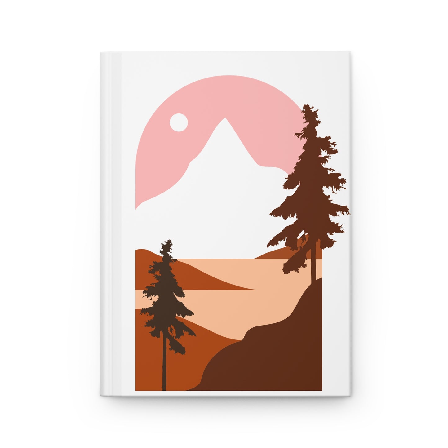 Nature-Inspired Hardcover Journal with Mountain and Floral Designs